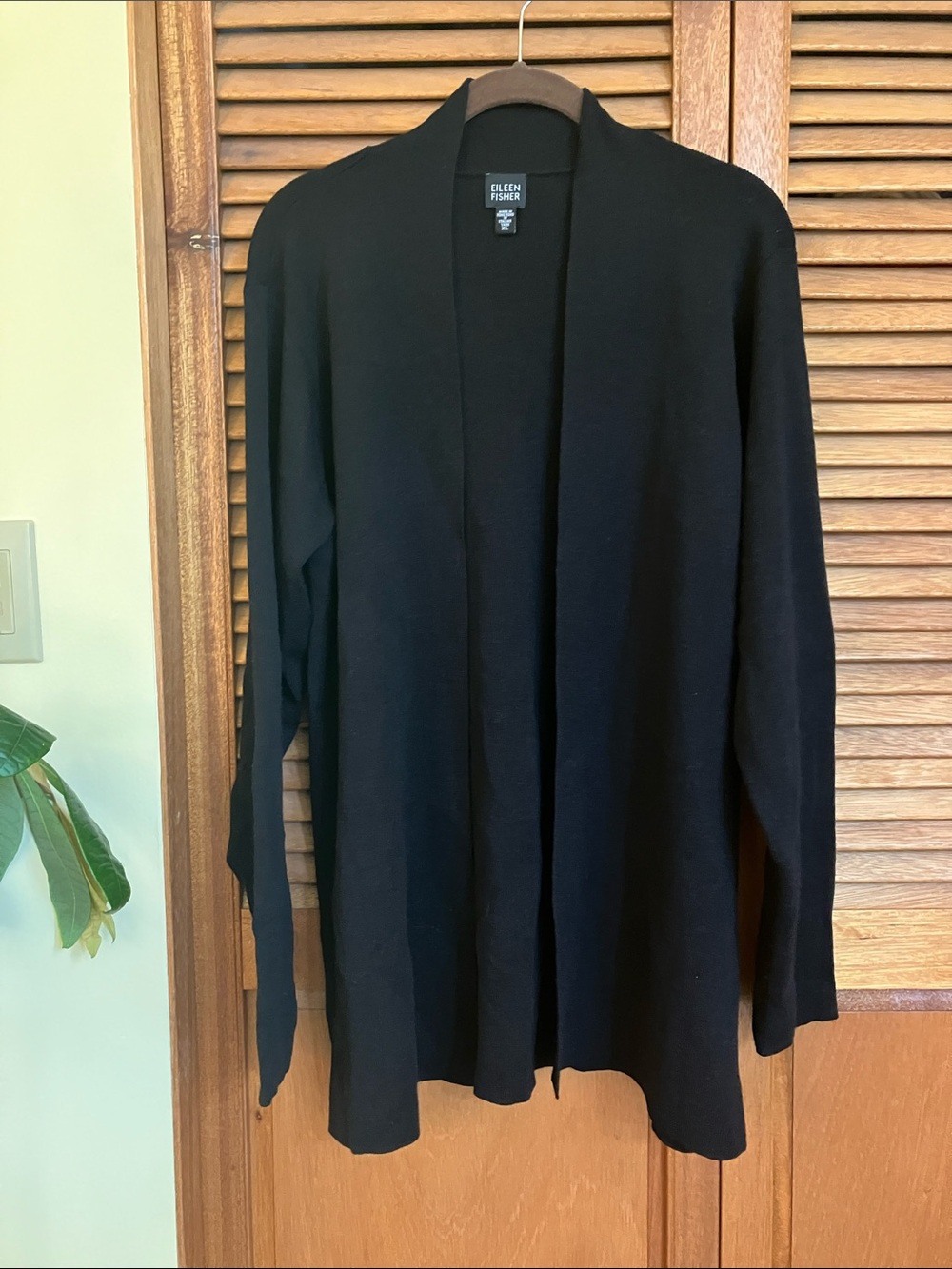 Eileen Fisher Merino Wool Open-Front Long Cardigan - XL - NWOT